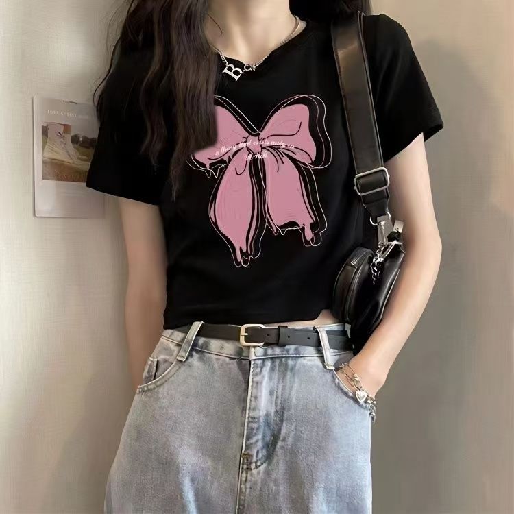 夏季新款設計感純欲風辣妹短袖t恤女短款上衣