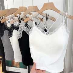 Sexy lace with chest pad suspender vest for women in Europe and Europe goods and American back base shirt