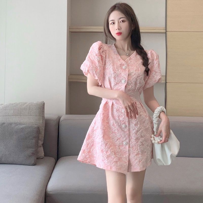 French first love skirt sweet backless dress for women spring and summer new design retro platycodon gentle style skirt