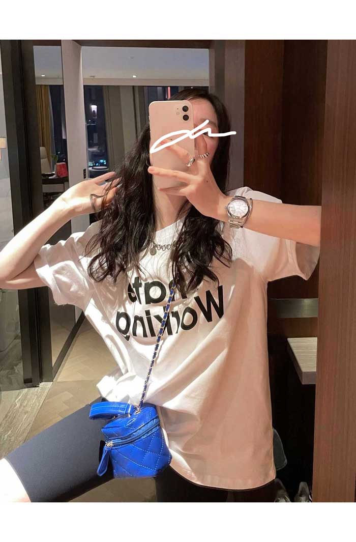 Korean foreign trade short-sleeved T-shirt for women loose Korean version ins trendy summer new mid-length half-sleeved top ins trendy