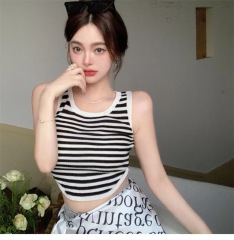 女夏季辣妹短款修身外穿下擺不規則無袖內搭背心防走光上衣小吊帶