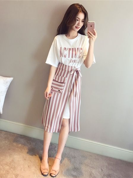 M到4XL大碼女裝夏裝洋氣微胖妹妹兩件套裝減齡裙子胖mm新款顯瘦