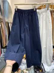 歐貨休閒寬鬆闊腿褲女夏高腰顯瘦直筒褲小個子九分哈倫老爹褲