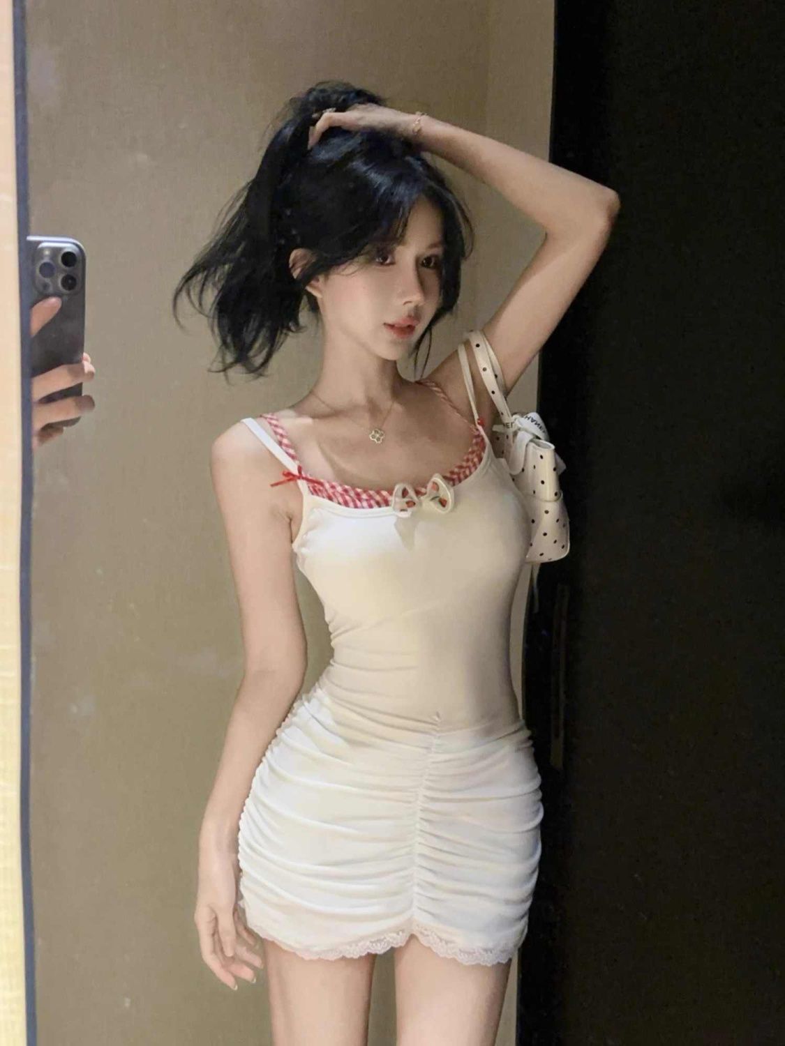 假兩件魚骨吊帶連衣裙女夏季辣妹抹胸包臀裙顯身材絕美小裙子