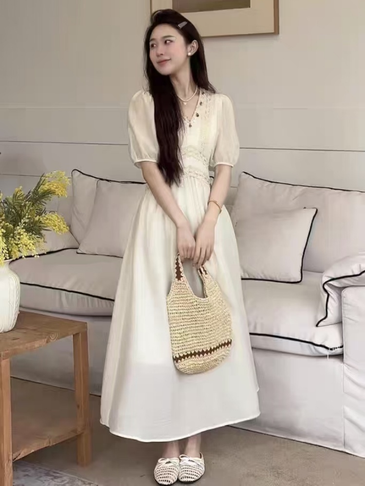 2025春季新款韓版時尚氣質百搭顯瘦長袖連衣裙女設計感小眾裙子潮