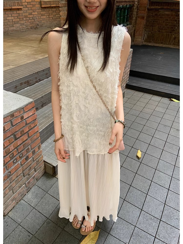 Korean atmosphere outfit gentle and vacation temperament long skirt famous lady super beautiful dress women summer