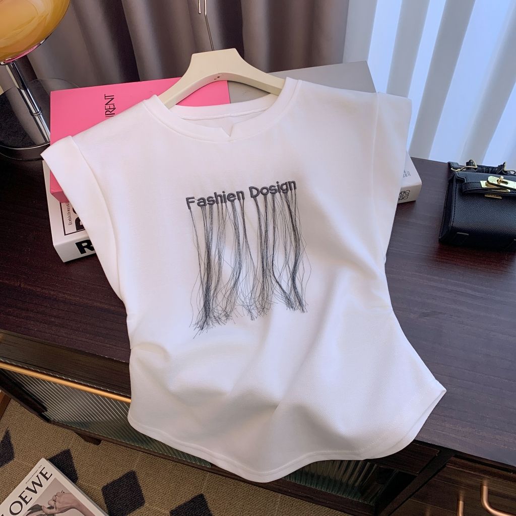 實拍  250克 6535棉珠地 短袖T恤女刺繡流蘇