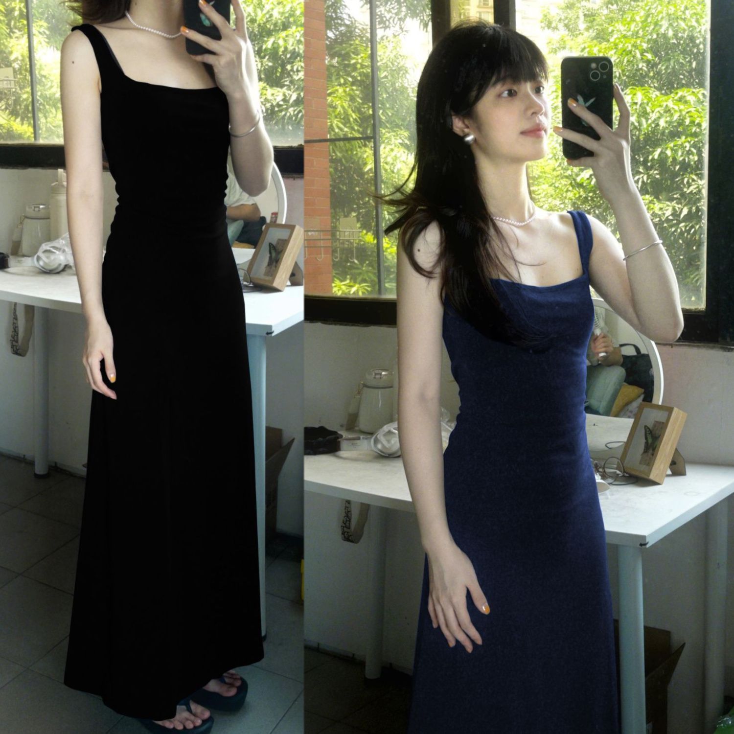 Summer hot girl sleeveless suspender dress for women 2025 new waist-hugging slim fit slim hip-packing mother long skirt