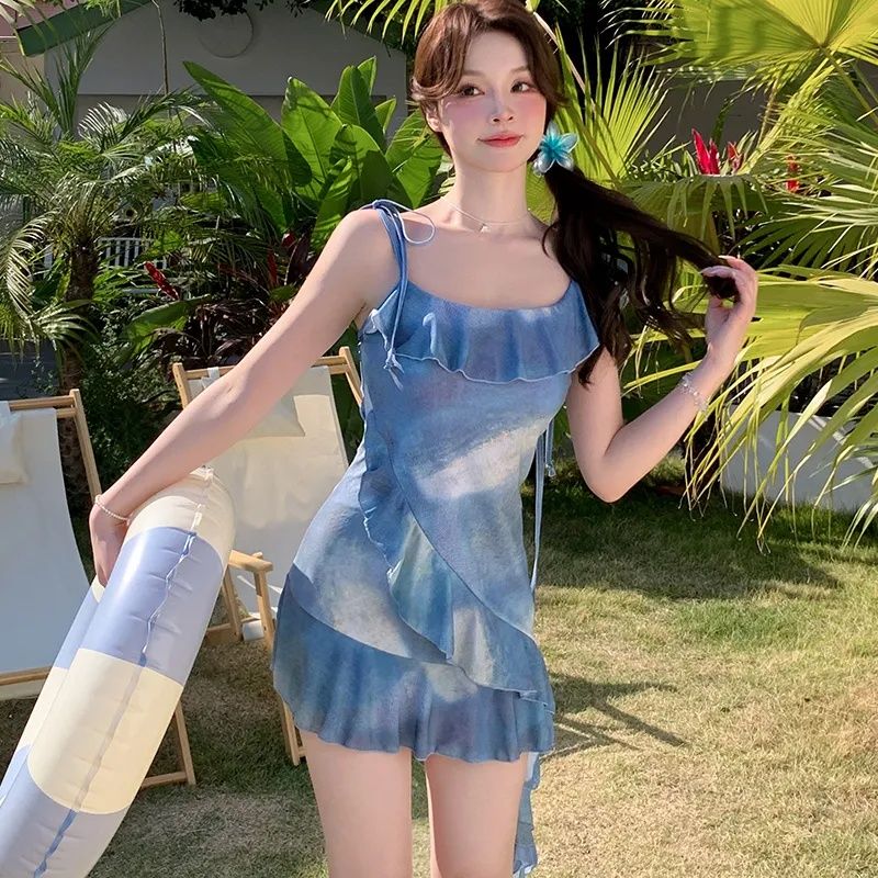分體泳衣女2025新款高級感保守顯瘦遮肚網紅風海邊度假泡溫泉泳裝
