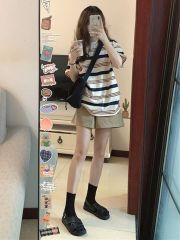 Sports Set Women Summer Instagram Trendy Student Korean Style Loose Fashion Short Sleeve Shorts Casual Two-Piece Set