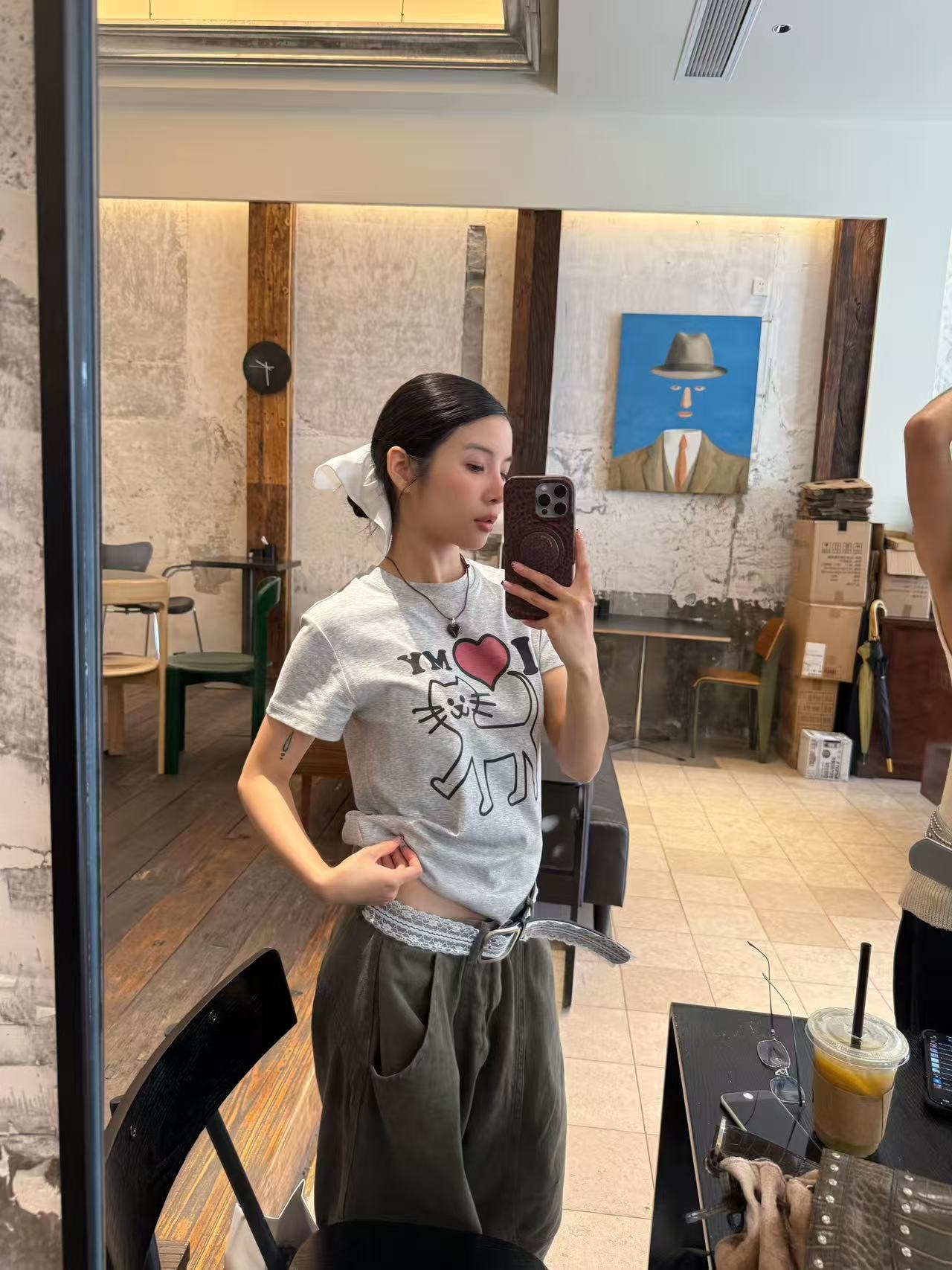 High-quality pure cotton 210g 40 pieces Odale 92 cotton 8 spandex printed hot girl slim short-sleeved T-shirt for women