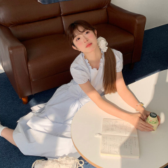 Oversized Plaid Striped V-Neck Bandage Dress for Women - Spring 2025 New Arrival - Fitted A-Line Slimming Fashion Sweet Long Dress