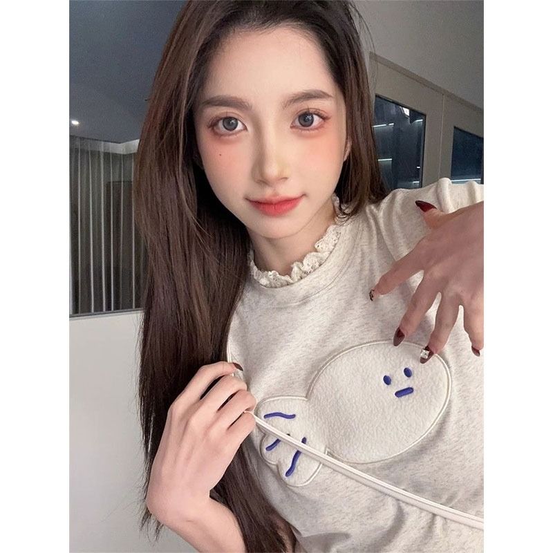 Modal fabric 260g towel embroidery short T-shirt for women