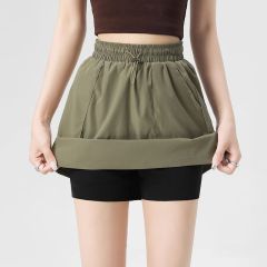 ~有內襯 工裝短裙女夏季高腰顯瘦美式包臀半身裙子