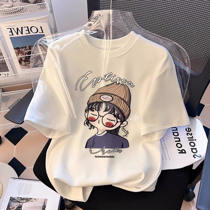 白色短袖t恤女2025夏季新款洋氣百搭時尚夏裝寬鬆半袖上衣體恤衫