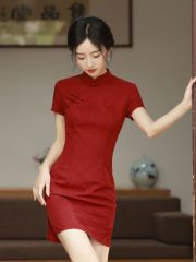 Improved cheongsam skirt 2025 new girlish young temperament high-end black new Chinese slim dress summer