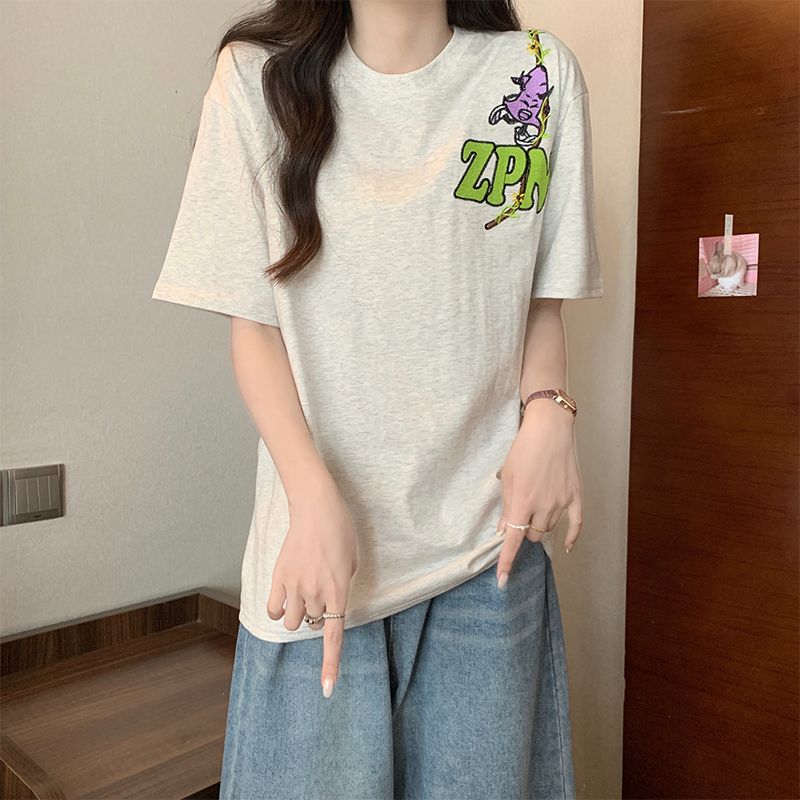 實拍純棉短袖t恤女新款夏季設計感小眾美式小個子半袖上衣潮