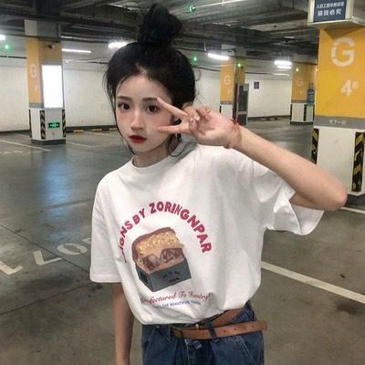 夏季2025年新款韓版寬鬆顯瘦印花短袖T恤女裝設計感小眾上衣ins潮