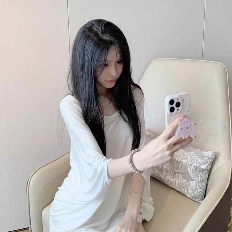Official photo sunscreen shirt, bat sleeves, gentle casual women's collarbone cloak, soft loose and slightly transparent top
