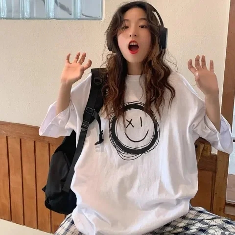 Korean foreign trade short-sleeved T-shirt for women loose Korean version ins trendy spring and summer new mid-length half-sleeved top ins trendy