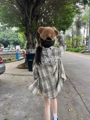 2025 American retro plaid printed sunscreen shirt for women thin loose small casual long-sleeved shirt jacket