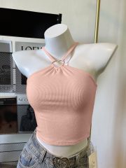 French sweet and spicy top suspender for women summer sexy short style inner wear love halter neck slim short base vest