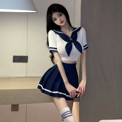 COS Navy sailor suit Japanese jk college style uniform suit pure anchor cheerleader uniform short skirt