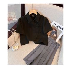 Puff sleeves new Chinese retro improved Hanfu shirt women's short sleeves short POLO shirt buttoned top summer