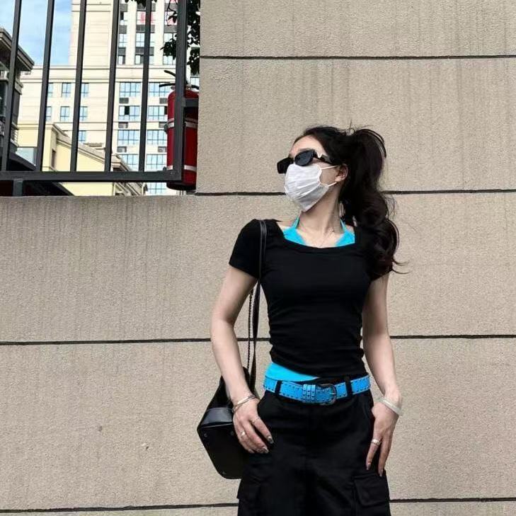 1*1隨心裁260克假兩件夏季新款正肩短袖T恤女