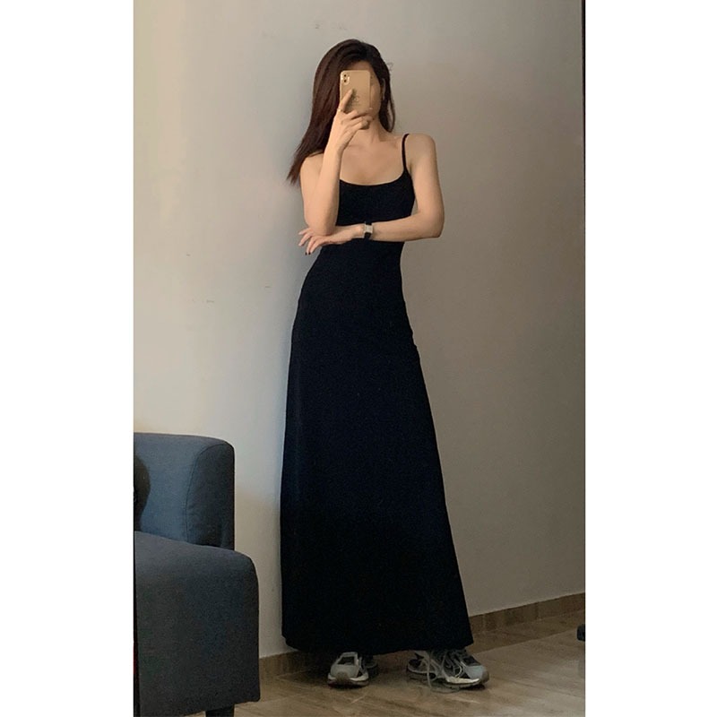 吊帶連衣裙女夏季性感辣妹修身長裙