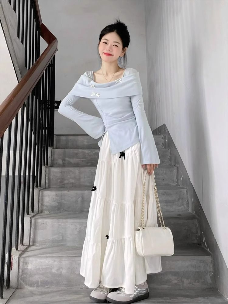 早秋裝搭配一整套連衣裙子女2025新款小個子韓系穿搭氣質長裙套裝