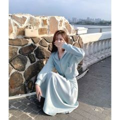 春秋穿搭配一整小香韓系風套裝衛衣連衣裙子女秋冬款2025新款長裙