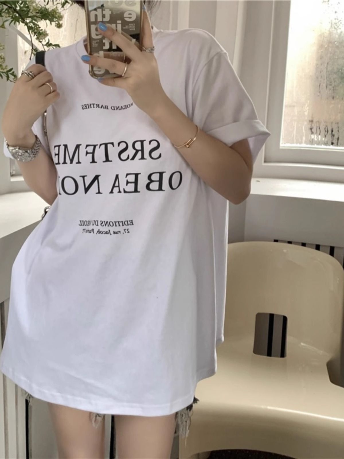 200g pure cotton 2025 new summer large size loose mid-length dress fat mm short-sleeved T-shirt skirt for women