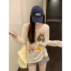 Tennis Snow Cotton Original Quality Lazy Long Sleeve T-shirt Women's Sunscreen Shirt