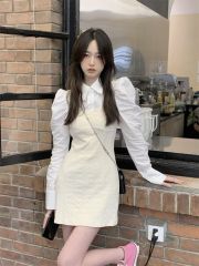 設計感甜辣吊帶裙女秋季小眾收腰顯瘦連衣裙性感包臀裙別致短裙子