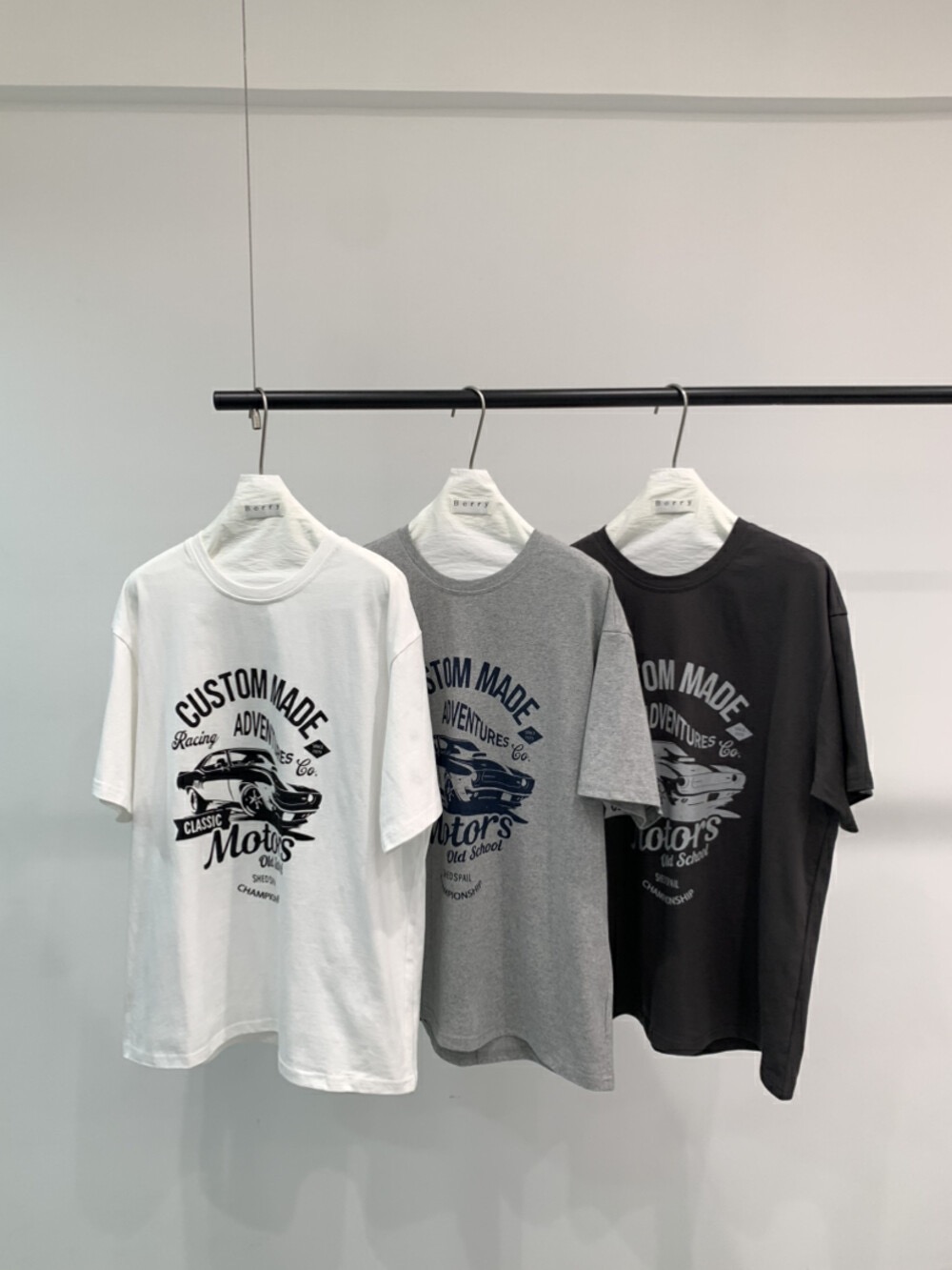 200g combed and tight spun in 2025, pure cotton back bag strip, spring and summer loose shoulder printed short-sleeved T-shirt