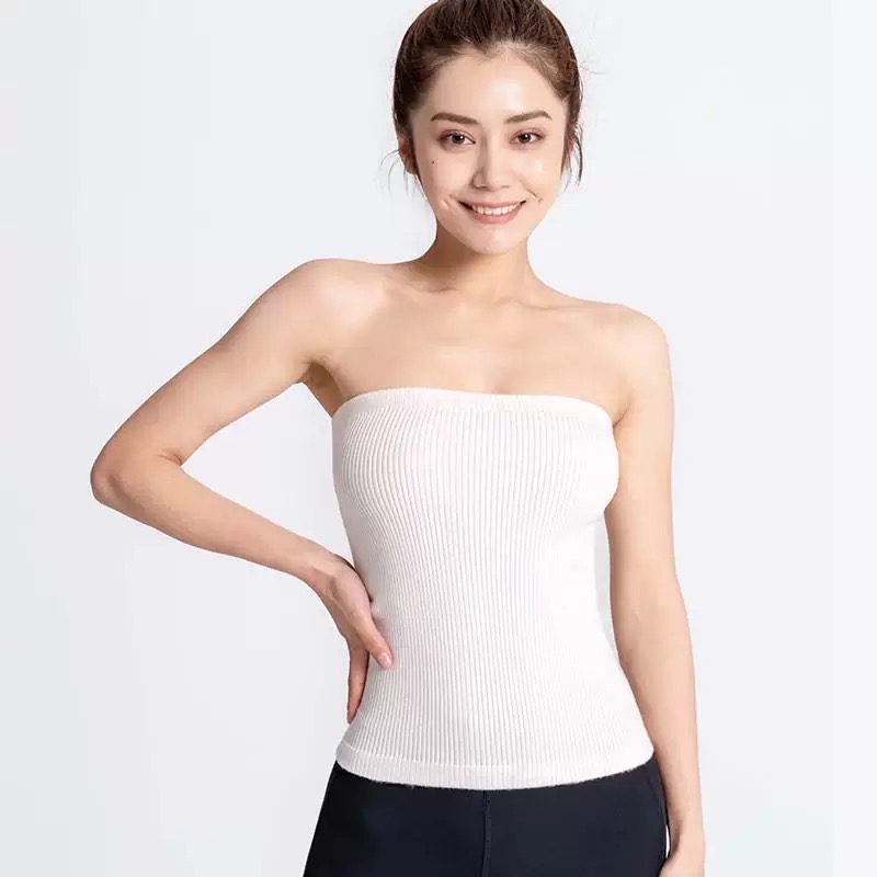 Anti-exposed knitted high elastic chest wrapping, warmth, cold, and abdomen tightening, spring and autumn, and inner wear belly-protecting chest-protecting elastic vest