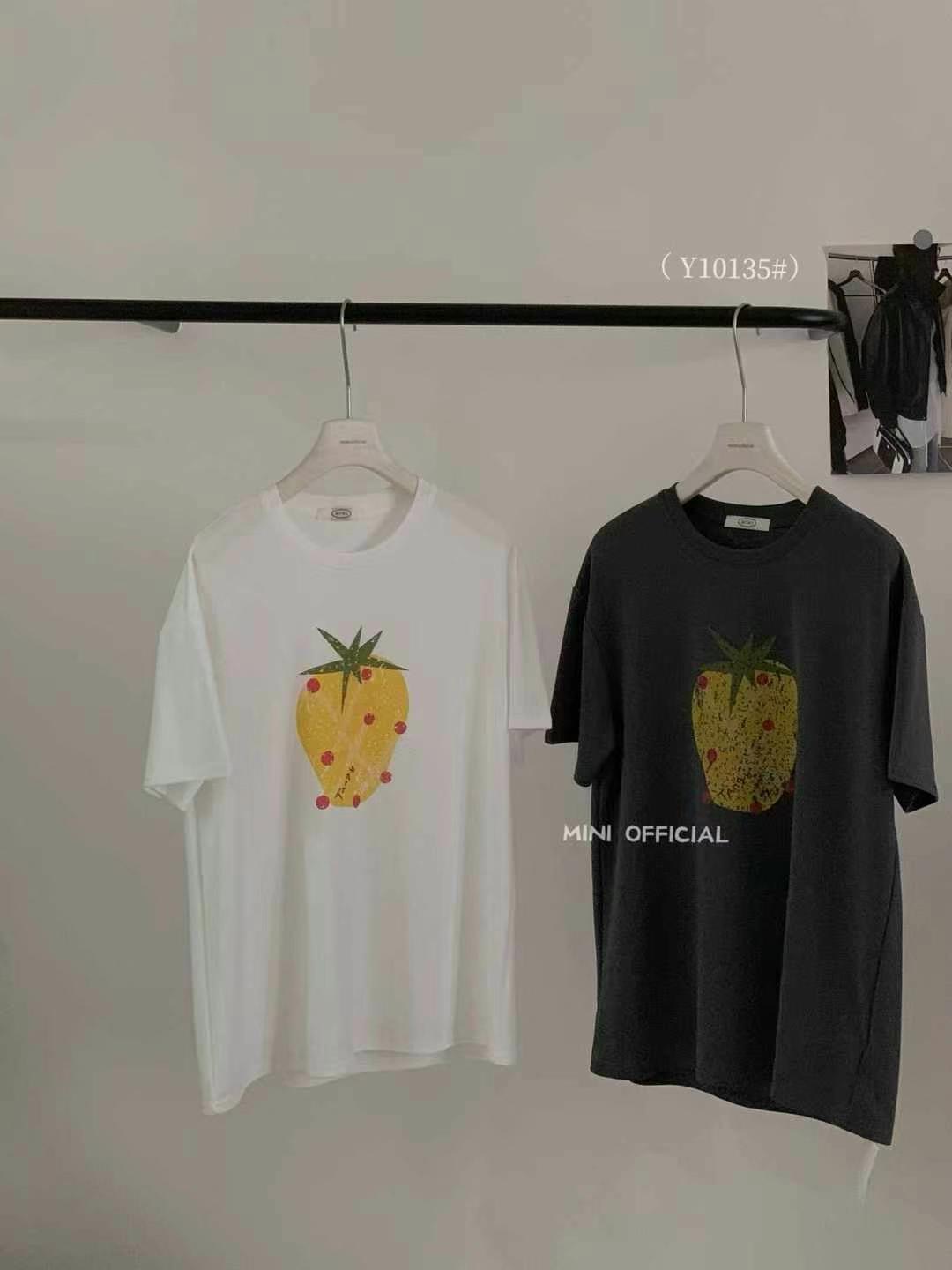 200g combed and tight spun in 2025, pure cotton back bag strip, spring and summer loose shoulder printed short-sleeved T-shirt