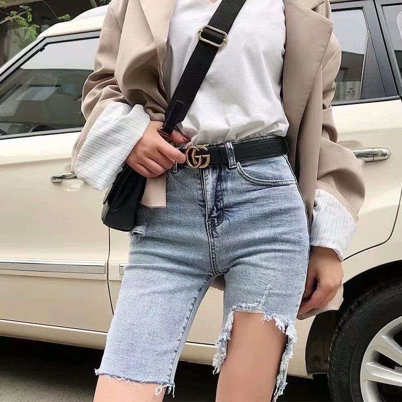 Summer denim skirt skirt women's high waist anti-exposure A-line skirt skirt skirt slit hip skirt