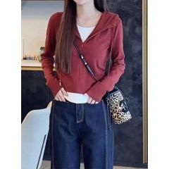 早秋季新款胖mm顯瘦收腰打底衫假兩件不規則連帽長袖T恤上衣