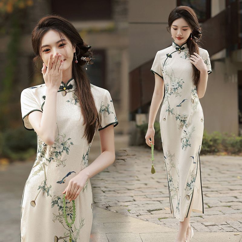 旗袍新款2025女夏季高級感新中式國風素雅禪意茶服年輕款氣質高端