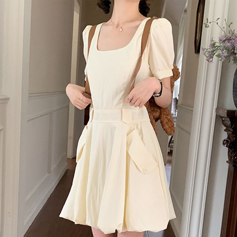 The Lu Xiaotuan Club Short-Sleeve Blooming Bouquet Tank Dress, 2025 Summer New Design, Stylish and Sweet Women's Dress