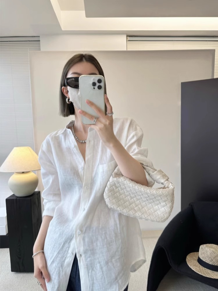 白色亞麻防曬襯衫薄外套女夏季慵懶寬鬆棉麻長袖開衫休閒襯衣上衣