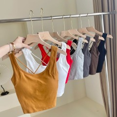 Hot girl backless suspender vest for women in summer Korean new style design slim and sexy top