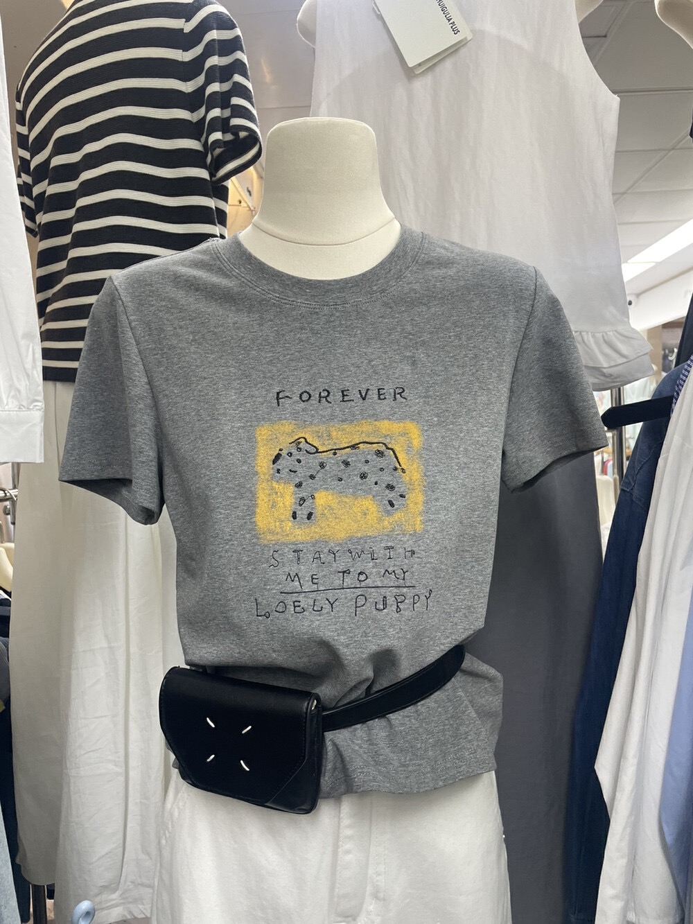 200g combed and tight spun in 2025, pure cotton back bag strip, spring and summer loose shoulder printed short-sleeved T-shirt