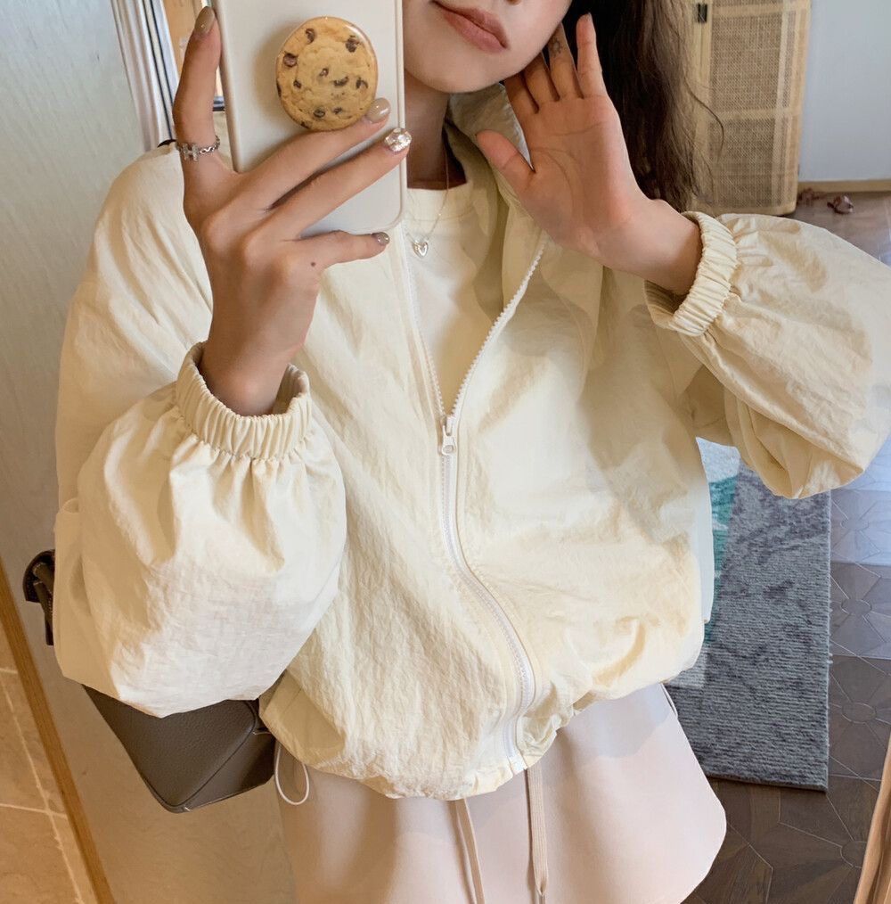 韓版純色立領氣質夾克外套女春夏2025休閒寬鬆小個子