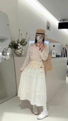 2025 hook flower spring and autumn outer wear loose pullover hooded top knitted sweater