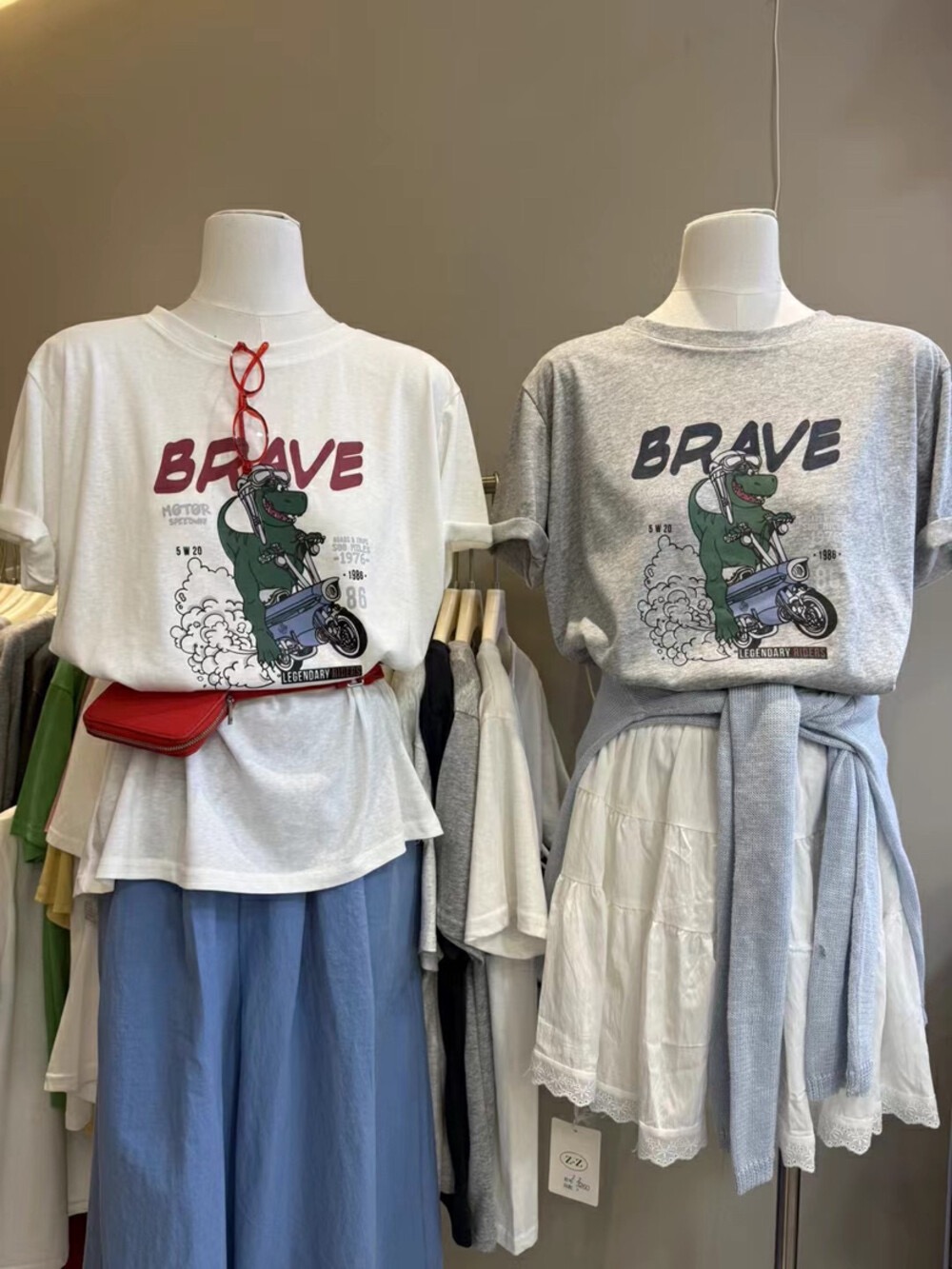 200g combed and tight spun in 2025, pure cotton back bag strip, spring and summer loose shoulder printed short-sleeved T-shirt