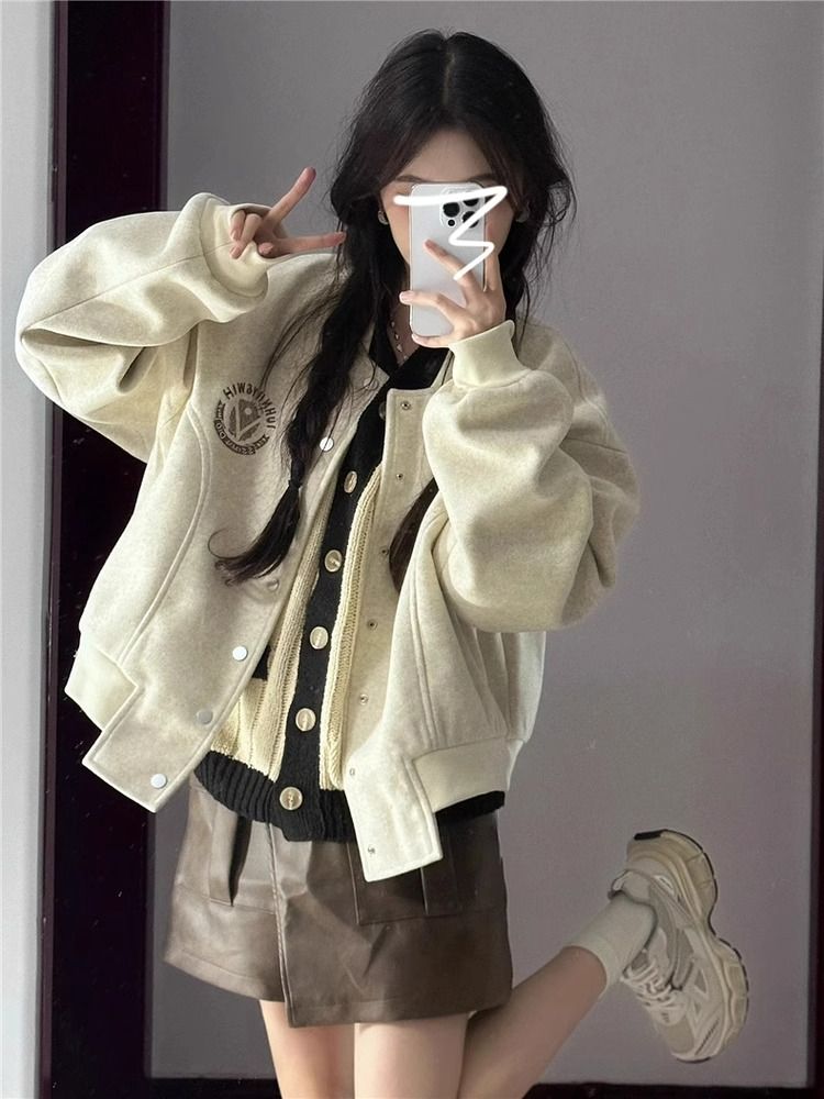 美式棒球服外套女春秋2025新款早秋季小個子休閒短款夾克上衣