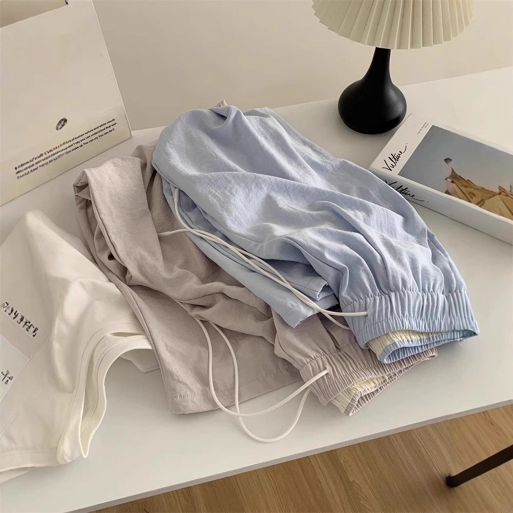 Original three-dimensional waist-wrapped casual cloud pants for women, loose casual spring and summer high-waist wide-leg pants straight-leg pants